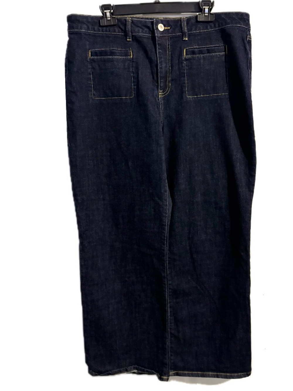 cabi Venice Trouser Jeans Dark Wash High Rise Wide Leg Size 18